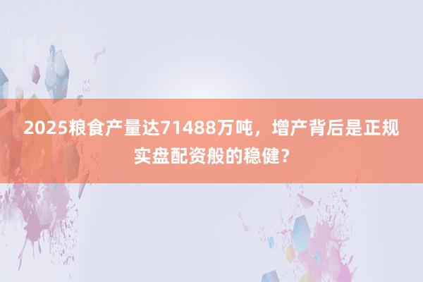 2025粮食产量达71488万吨，增产背后是正规实盘配资般的稳健？