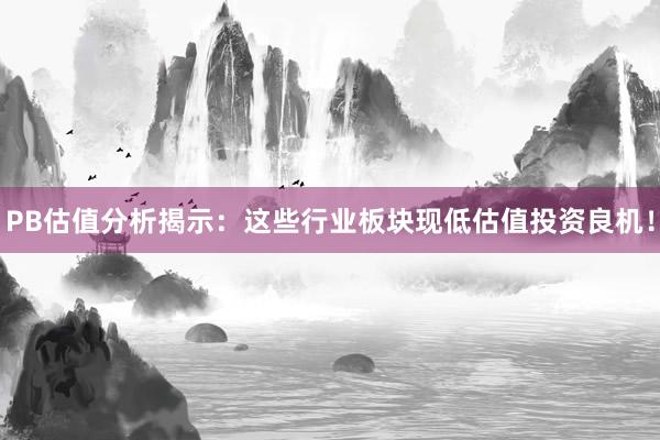 PB估值分析揭示：这些行业板块现低估值投资良机！