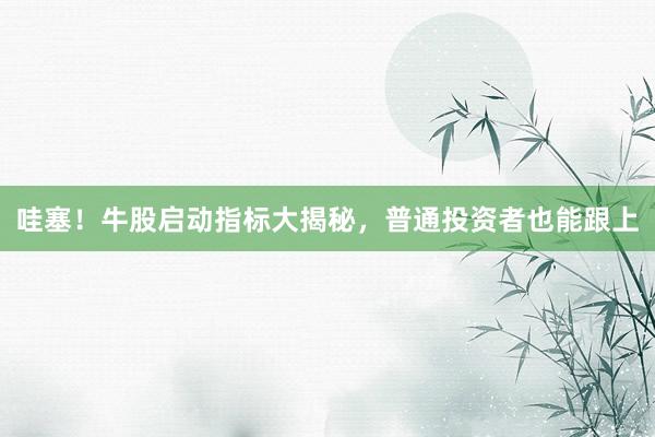 哇塞！牛股启动指标大揭秘，普通投资者也能跟上