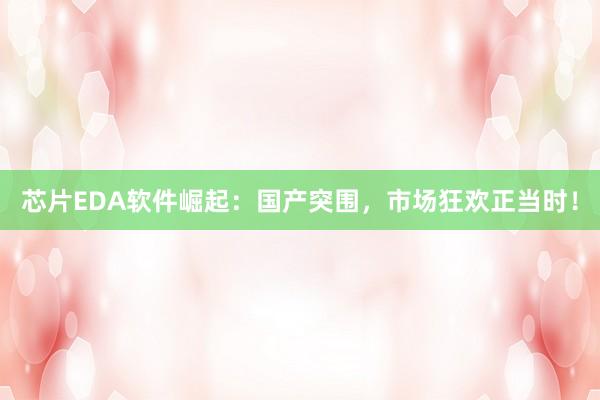 芯片EDA软件崛起：国产突围，市场狂欢正当时！