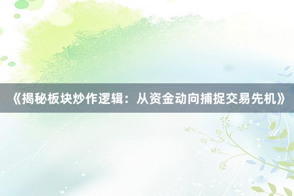 《揭秘板块炒作逻辑：从资金动向捕捉交易先机》
