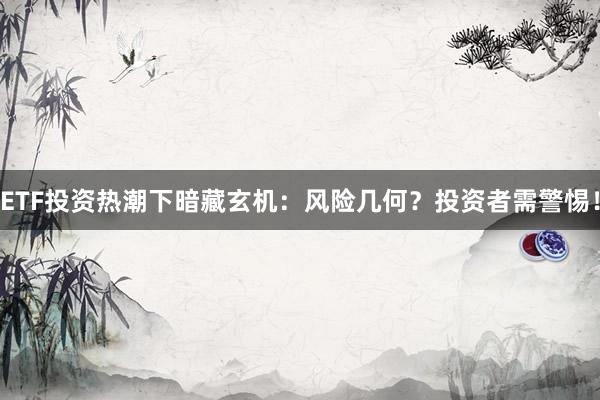 ETF投资热潮下暗藏玄机：风险几何？投资者需警惕！