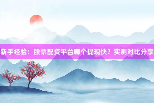 新手经验：股票配资平台哪个提现快？实测对比分享