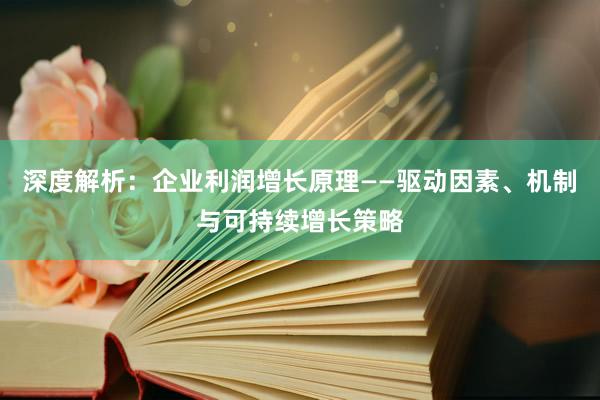 深度解析：企业利润增长原理——驱动因素、机制与可持续增长策略